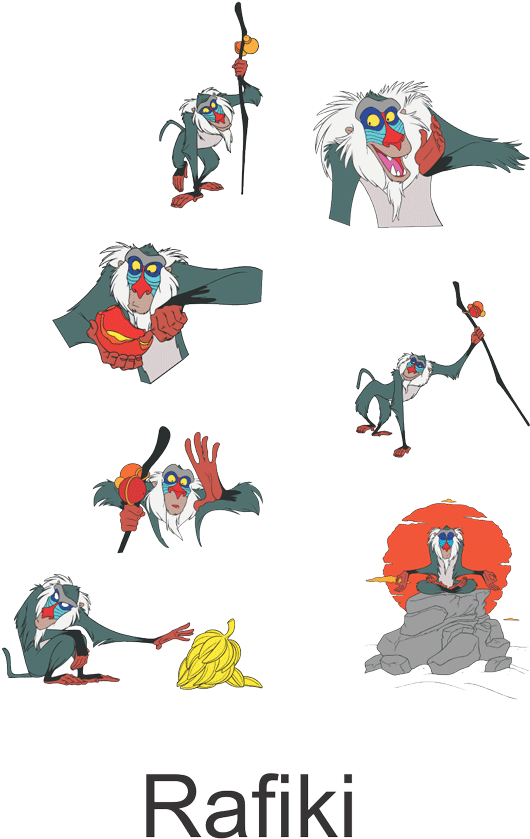 Rafiki Vector - Lion King Rafiki Round Ornament (555x859), Png Download