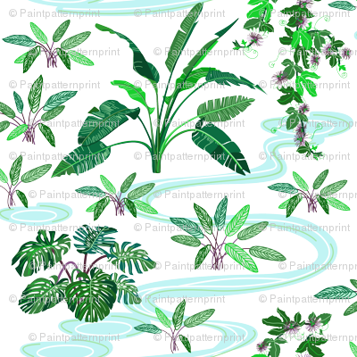 Tropical Plants Png Tropical Plant Wallpaper - Spoonflower (400x400), Png Download