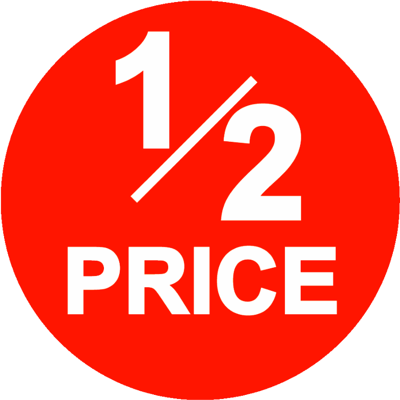 Clearance Sticker Png - Half Price (400x400), Png Download