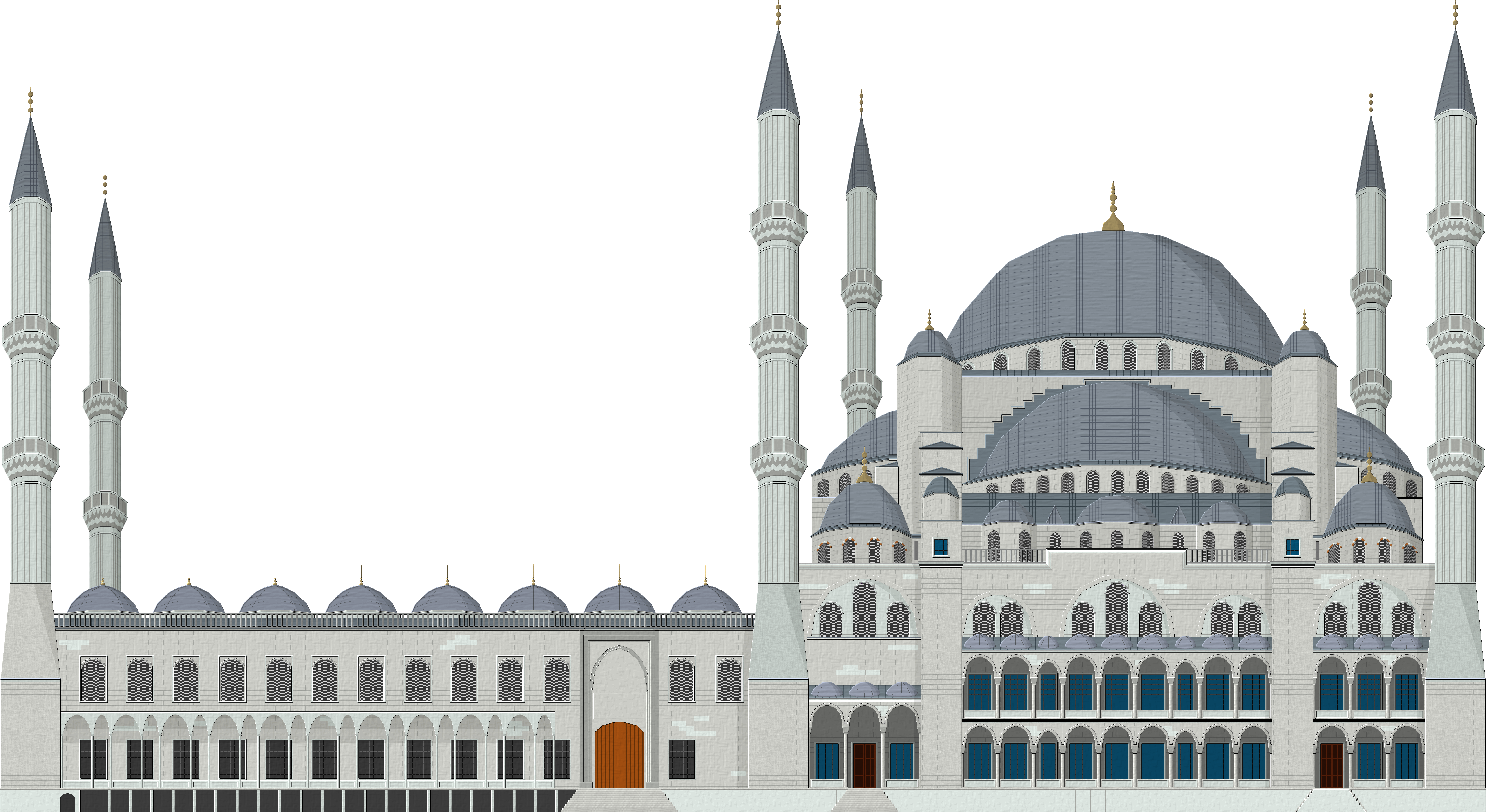 Download Mosque Png Clipart - Blue Mosque Istanbul Png (6765x3697), Png Download