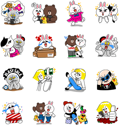 Previous - Line Characters Shopping Special (420x448), Png Download