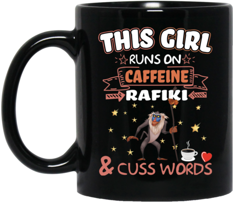 Rafiki Mug This Girl Runs On Caffeeine Rafiki Cuss - Blessed By God Spoiled By My Boyfriend Protected By (480x480), Png Download