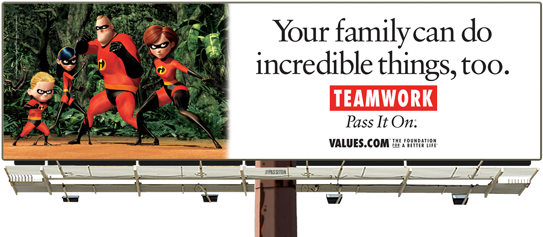 See The Incredibles Teamwork Billboard And Pass It - Person On A Billboard (1200x630), Png Download