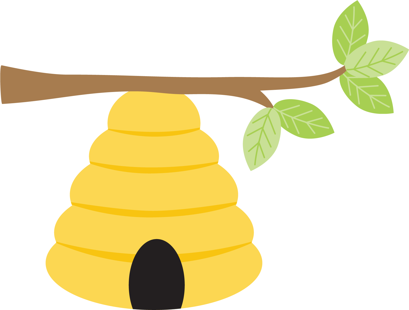 Clip Royalty Free Library Bee Hive Clipart Free On - Cartoon Bee Hive Png (1706x1380), Png Download