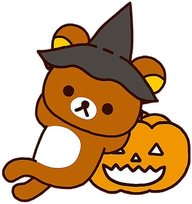 Cute Rilakkuma Halloween Pumpkin Hat Colorful Witch - Rilakkuma Halloween (640x684), Png Download