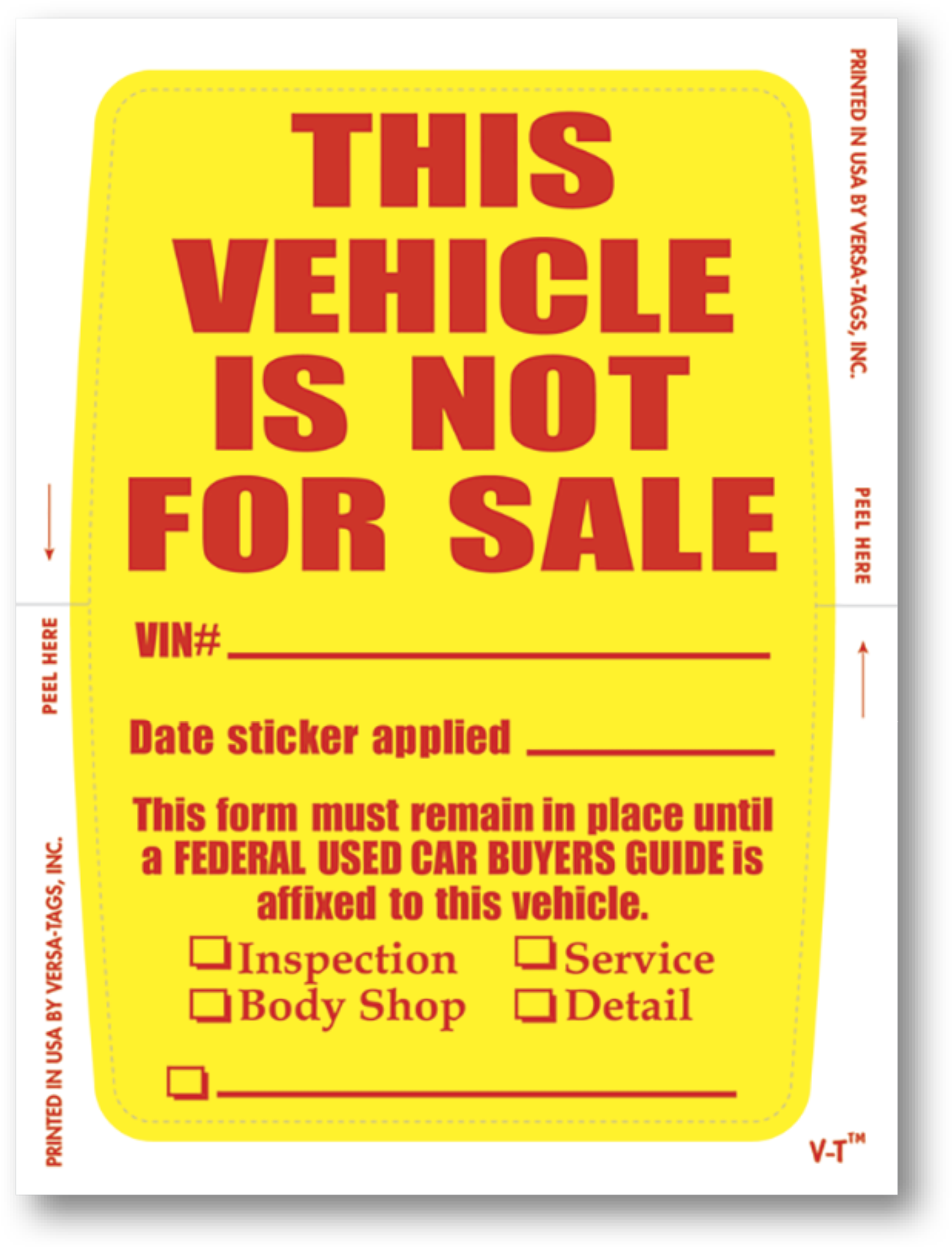 Kleer Bak Not For Sale Stickers - Car Not For Sale Sign (1251x1634), Png Download