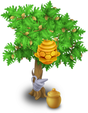 Beehive Tree Stage 1 - Arbol Con Colmena (396x396), Png Download