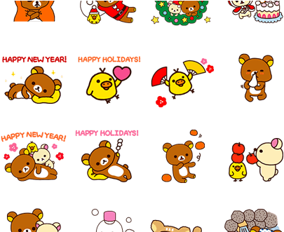 Rilakkuma Sticker Set Png (420x330), Png Download