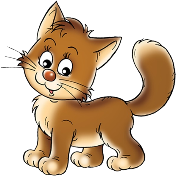 Kittens Clipart Kiten Cute Borders - Cartoon Cat Colors (600x600), Png Download