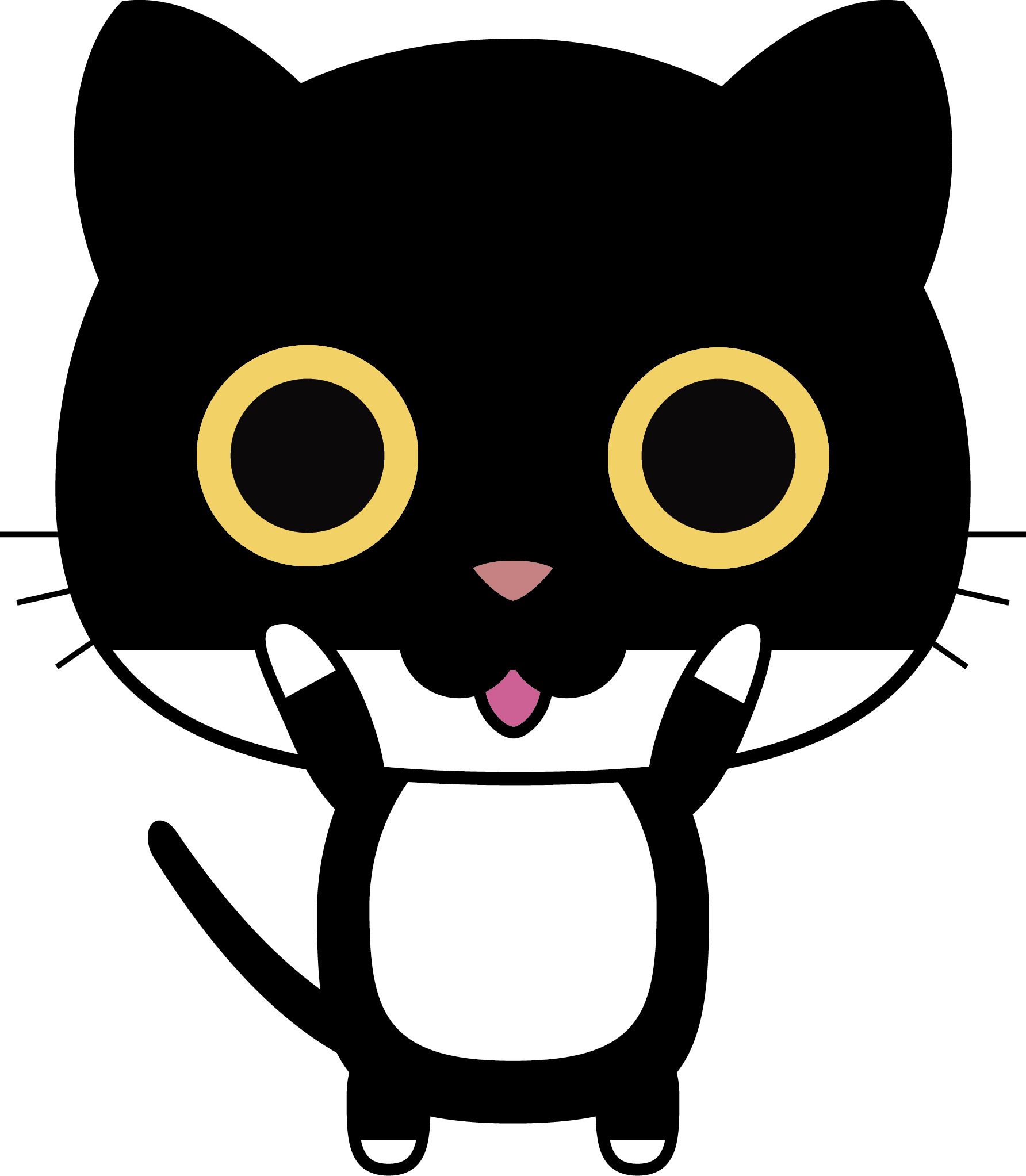 Drawing Of A Cute Kitten With Hands Up - Samsung J7 Prime In Telefon Kılıfları (1784x2045), Png Download