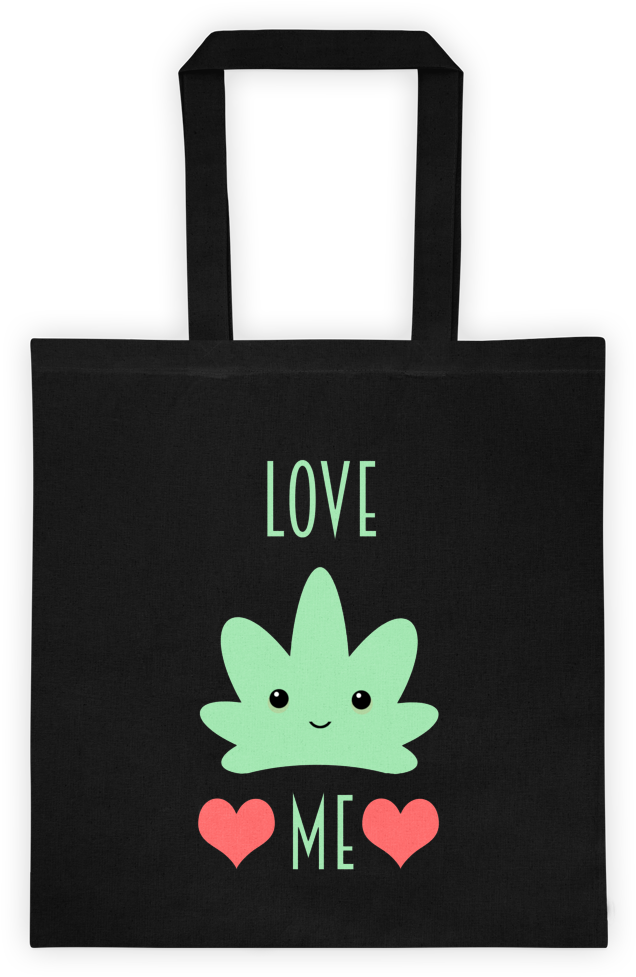 Cute Kawaii Kush Love Weed Leaf Shopping Bag Love Me - Tote Bag (1000x1000), Png Download
