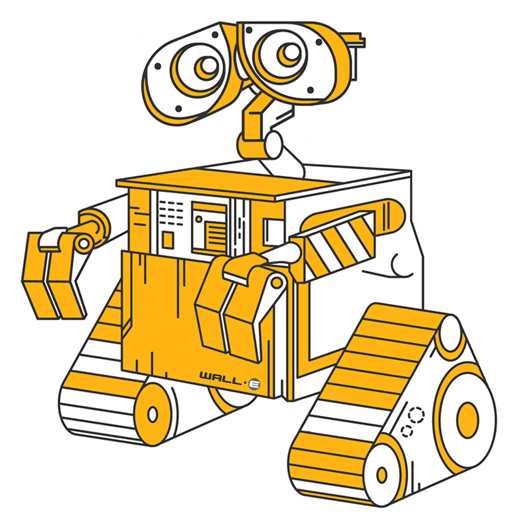 Wall E Sticker - Sticker (528x528), Png Download