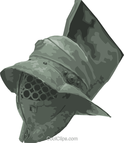 Roman Gladiator Helmet Royalty Free Vector Clip Art - Manta Ray (415x480), Png Download