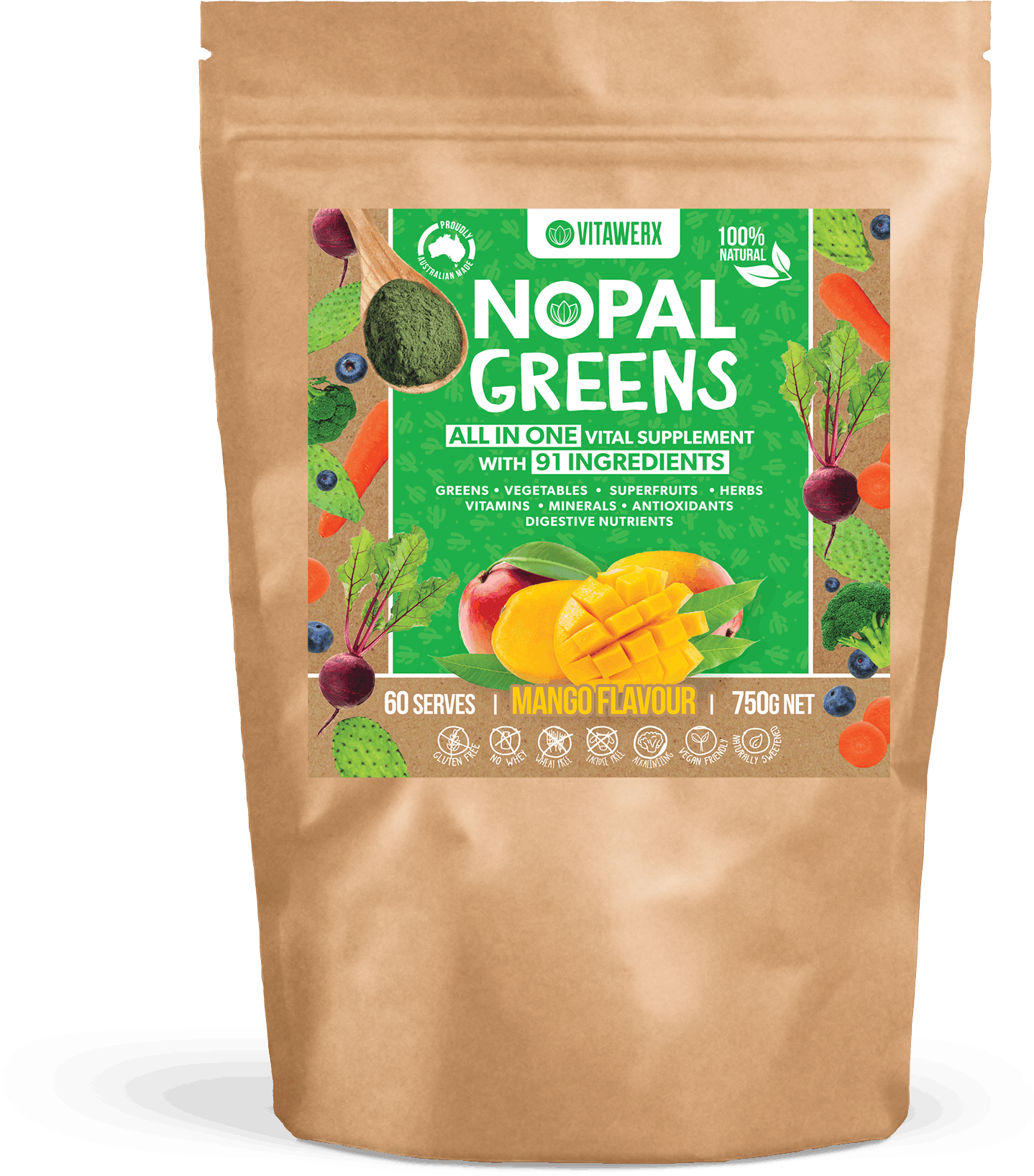 Nopal Greens - Supplements.co.nz (1800x2050), Png Download