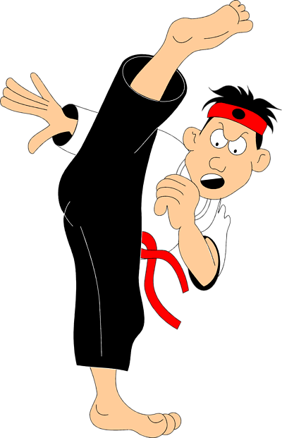 Karate Kick Clipart Free Images - Martial Arts Clipart Png (400x621), Png Download