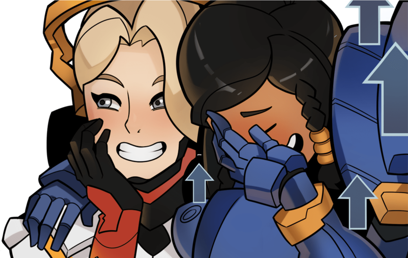 Laughing Girls Illustration Pharmercy Know Your Meme - Pharah Memes (1368x855), Png Download