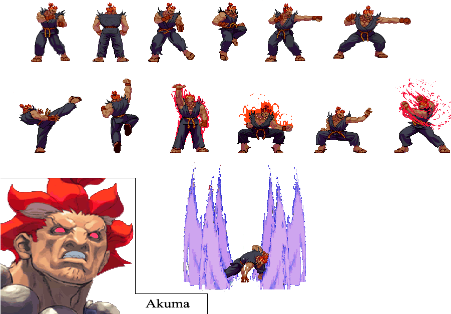 Akuma Sprite Pictures To Pin On Pinterest - Sprite Database Cyber Ryu (942x682), Png Download