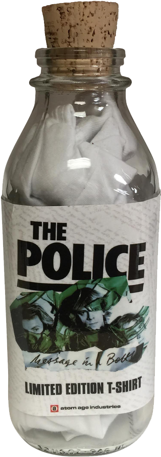 Police "message In A Bottle" T-shirt In A Bottle - T Shirt In A Bottle (431x1000), Png Download