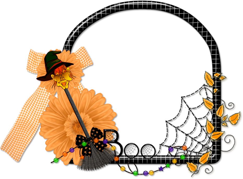 Here Is A Free To Use Halloween Cluster Frame Made - Scrapbook Png Halloween Frame (933x688), Png Download