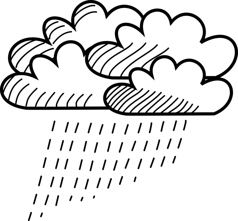 Drawing Rain Line Art Cloud Download Free Commercial Rain Drawing Full Size Png Download Seekpng
