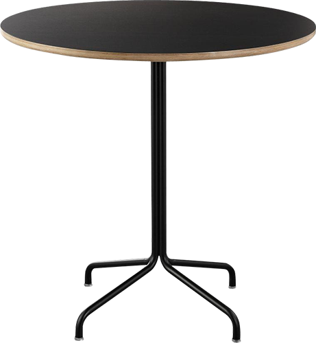 Transit Café - Black Round Cocktail Table (461x500), Png Download