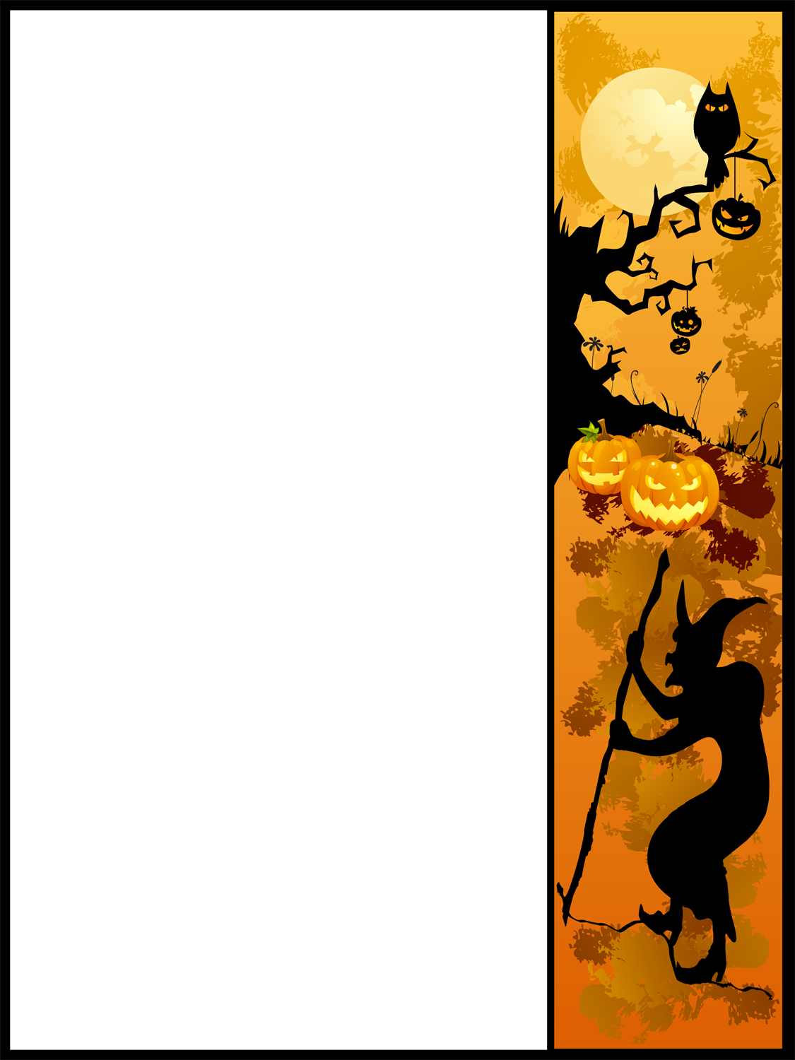 Summer Divider Clipart - Tree Pumpkin Photo Halloween Card | Halloween Cards (1125x1500), Png Download