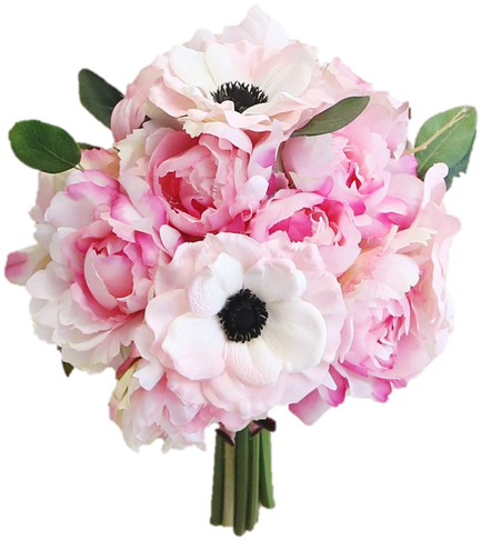 Peony Anemone Eucalyptus Silk - Portable Network Graphics (498x697), Png Download