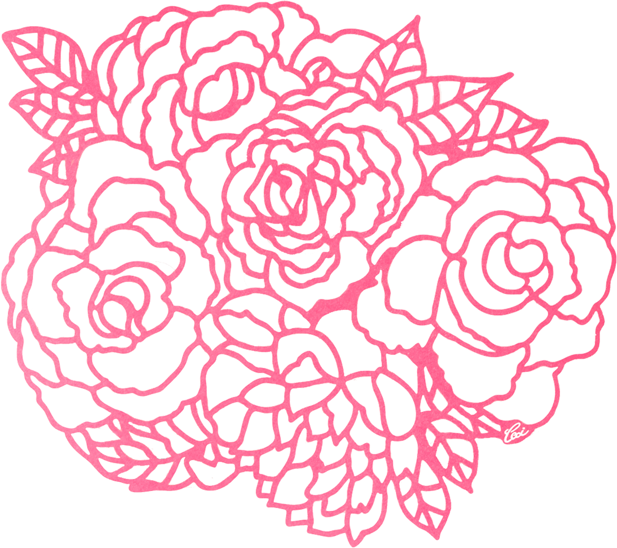 Ceci New York - Ceci New York Set Of Eight Peony Placemat - Pink (1200x1200), Png Download