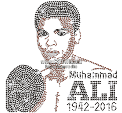 Personalized Portrait Of Muhammad Ali Rhinestone Iron - Cross-stitch (450x450), Png Download