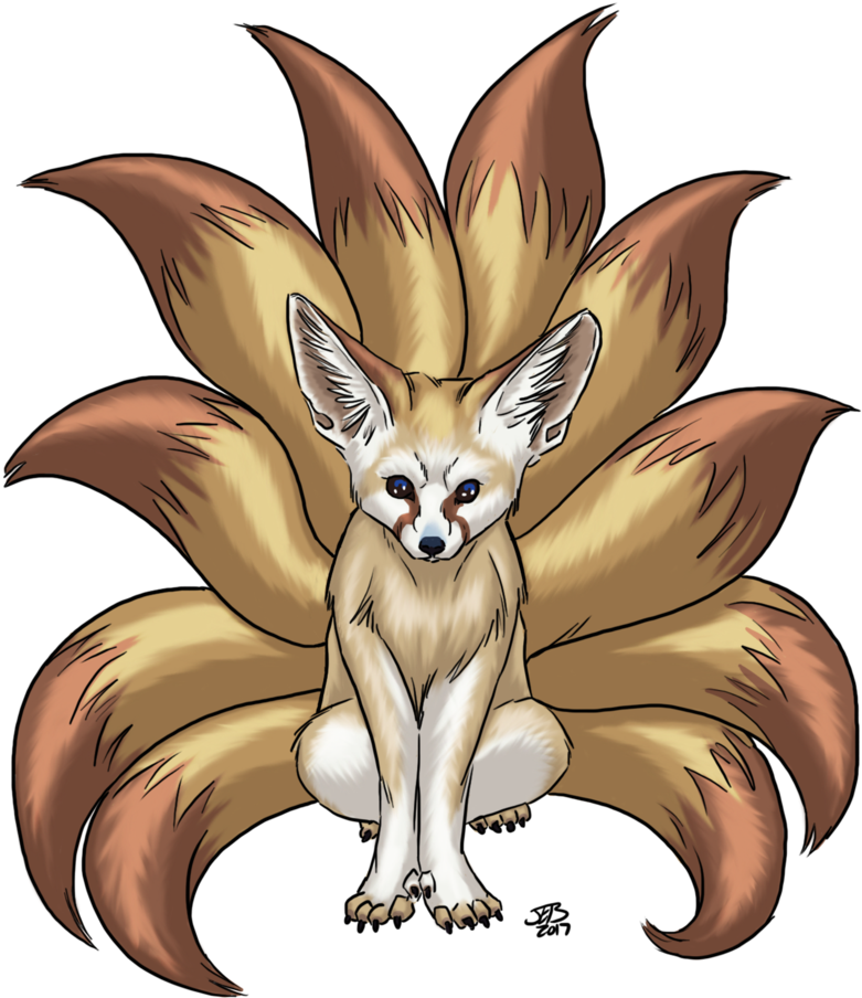 Pin By Darius On Mythology In 2018 - Fennec Fox Kitsune (786x1017), Png Download