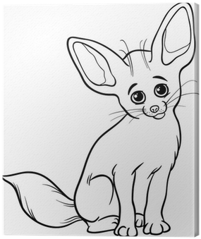 Fennec Fox Animal Coloring Page Canvas Print • Pixers® - Coloring Book (400x400), Png Download