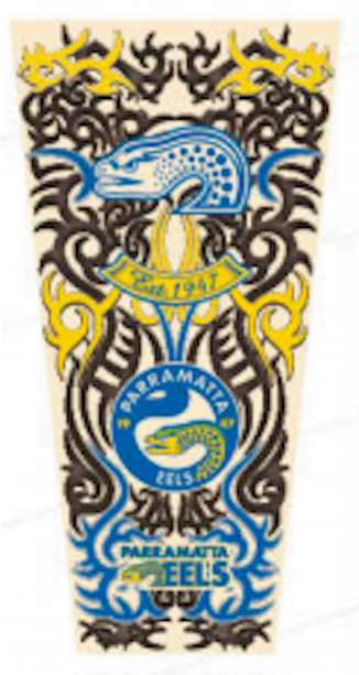 Parramatta Eels Nrl Adult Tattoo Sleeve - Transparent Tattoo Sleeve Png (570x612), Png Download