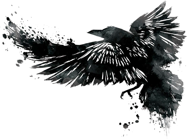 Uprising Brewery Raven Tattoo, Tattoo Art, Body Art - Watercolor Raven Tattoo (600x445), Png Download