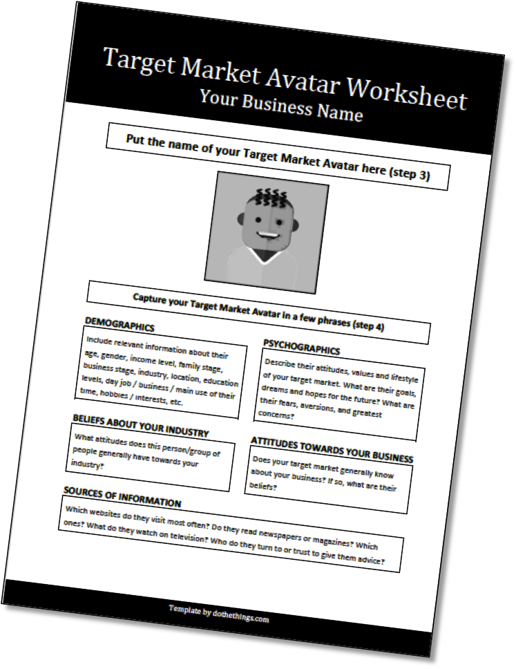 Customer Avatar Worksheet - Creating An Avatar For Your Business (747x968), Png Download
