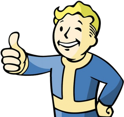 Image - Vault Boy Thumbs Up No Background (600x410), Png Download