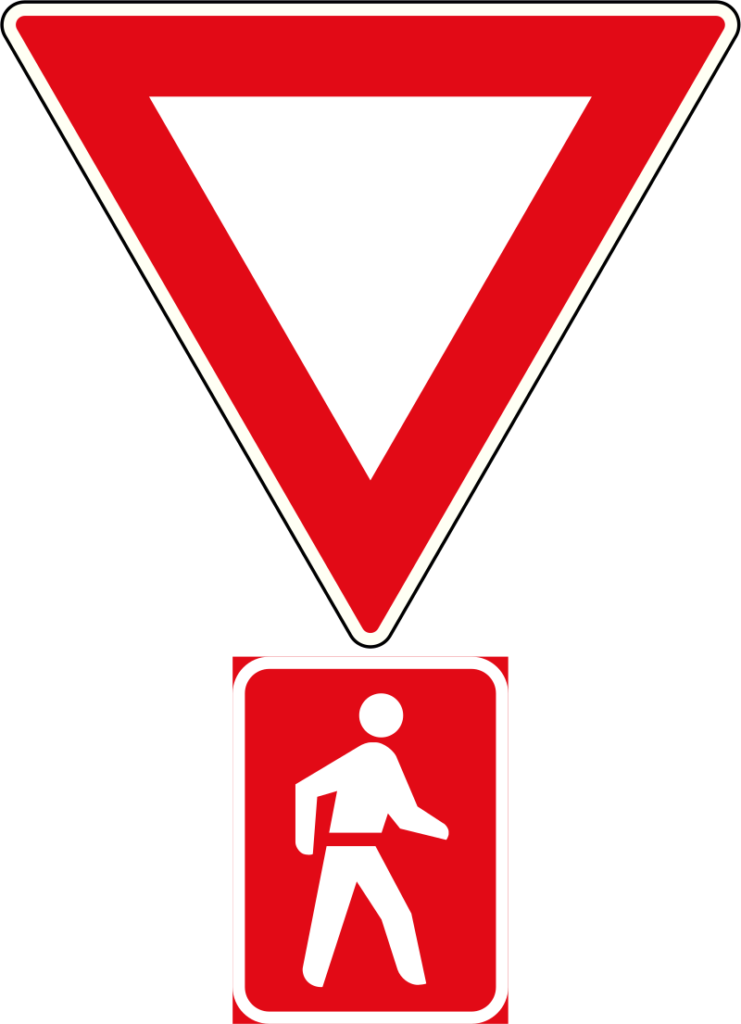 Yield To Pedestrians Sign - Yield Sign South Africa (741x1024), Png Download
