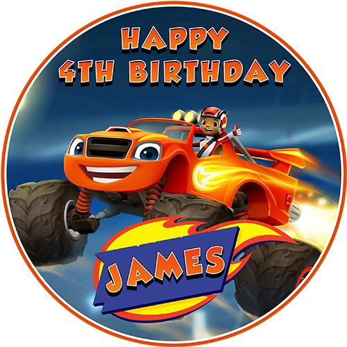 Blaze And The Monster Machines - Blaze And The Monster Machines Edible (500x500), Png Download