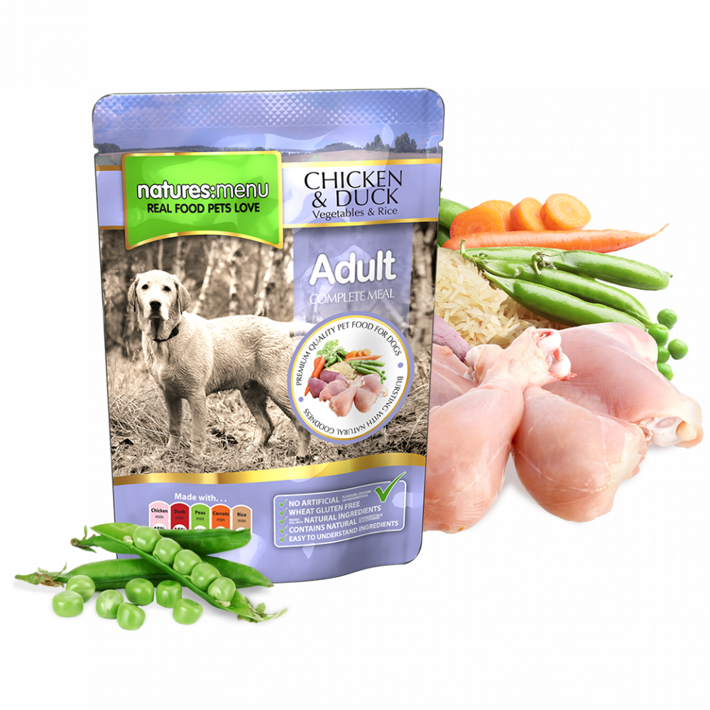 Natures Menu Dog Food Pouch Chicken & Duck - Natures:menu Chicken And Duck For Dogs 8x300 Gr (1000x1000), Png Download
