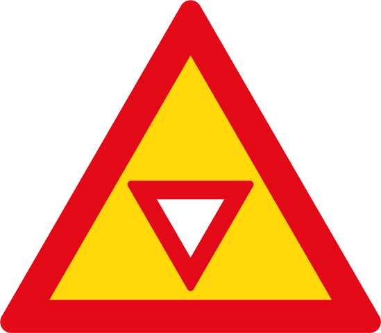 Yield Sign Png - Chute Dans Les Escalier (549x480), Png Download