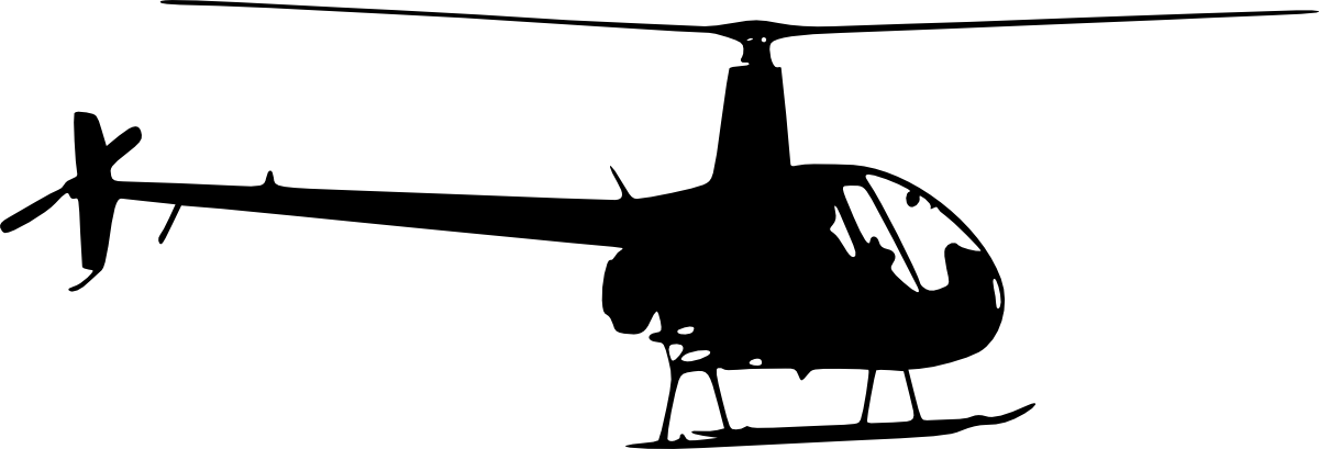 Image Royalty Free Download Helicopter Clipart Black - Helicopter Silhouette (1200x409), Png Download