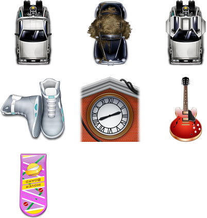 Back To The Future Icon Pack By Yellowicon - Back To Future Icon (552x444), Png Download