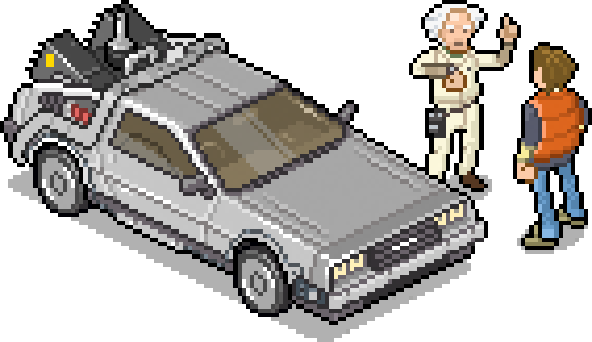 Back To The Future - Back To The Future Pixel Art (592x342), Png Download