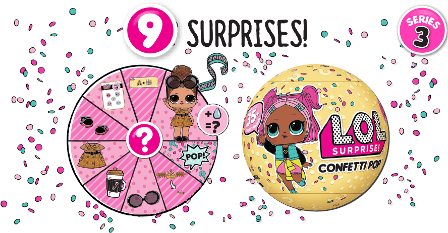 Confetti Pop Tots - Lol - Surprise Lil Sister Doll - Series 2 (891x482), Png Download