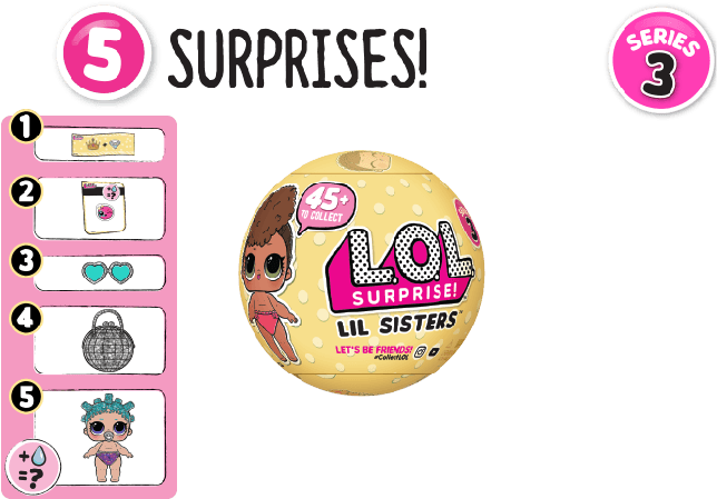 Lol Surprise Lil Sister Ball-series - Lol - Surprise Lil Sister Doll - Series 2 (870x471), Png Download