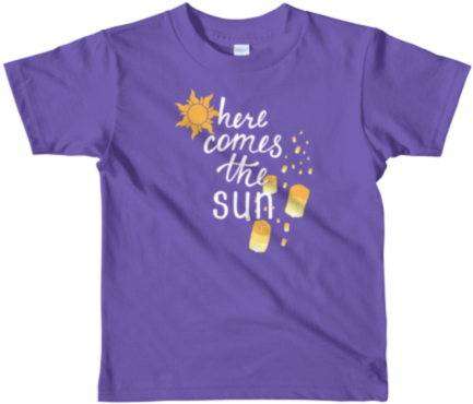 Here Comes The Sun - Kids Personalized Shirt | Short Sleeve Kids T-shirt (500x500), Png Download
