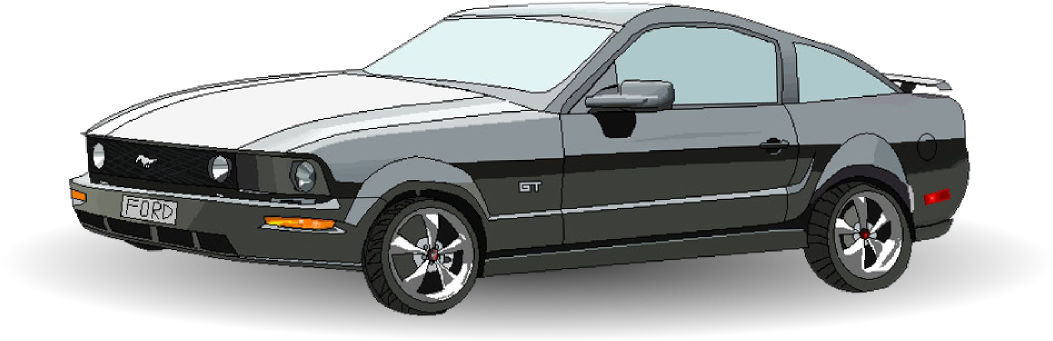 07 Mustang Gt With Transparency - Mustang 1071 (1071x424), Png Download