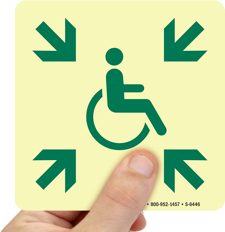 Glowsmart™ Directional Exit Sign, Handicap Area Sign - Assemble Point (800x800), Png Download
