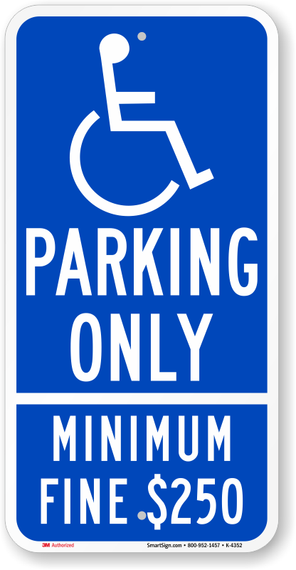 California Combination Handicap Parking Sign - Ada Parking Spot Sign (416x800), Png Download