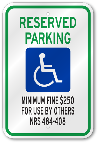 Handicap No Parking Sign (500x500), Png Download
