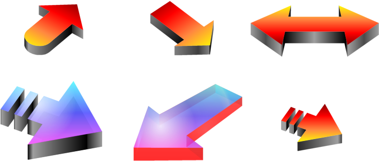 3d Arrows - Gih - Graphic Design (800x400), Png Download